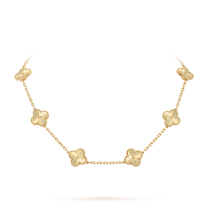 [Aetheris]KLASSISCHE GLÜCKS-KLEE-HALSKETTE MIT 10 MOTIVEN AUS DER GOLD-KOLLEKTION