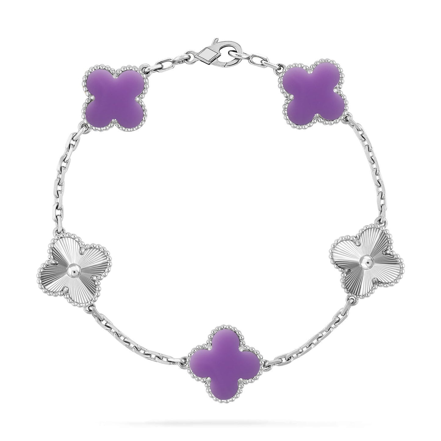 [Aetheris]LUCKY CLOVER 5-MOTIF BRACELET - LAVENDER COLLECTION