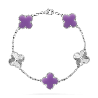 [Aetheris]LUCKY CLOVER 5-MOTIF BRACELET - LAVENDER COLLECTION
