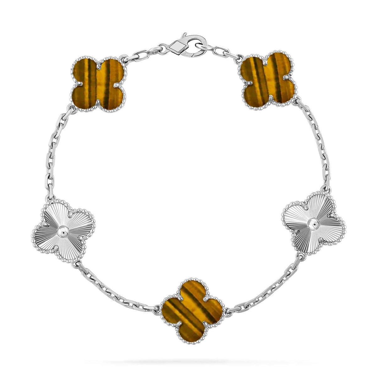 [Aetheris]LUCKY CLOVER 5-MOTIV-ARMBAND - TIGERAUGE-KOLLEKTION