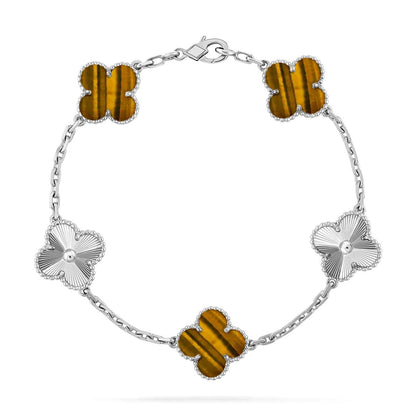 [Aetheris]LUCKY CLOVER 5-MOTIV-ARMBAND - TIGERAUGE-KOLLEKTION