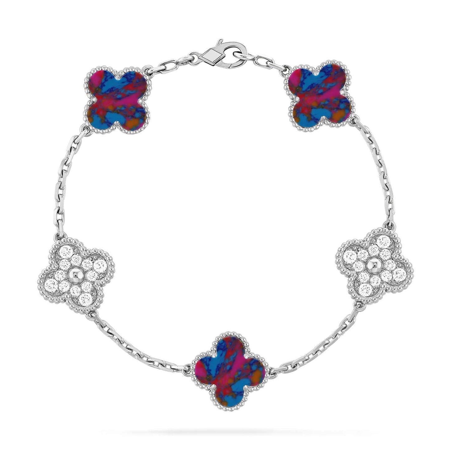[Aetheris]GLÜCKSKLEE-ARMBAND MIT 5 MOTIVEN - MEHRSTEIN-KOLLEKTION
