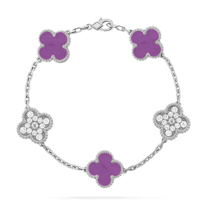 [Aetheris]GLÜCKKLEE-ARMBAND MIT 5 MOTIVEN - VIOLETTE KOLLEKTION