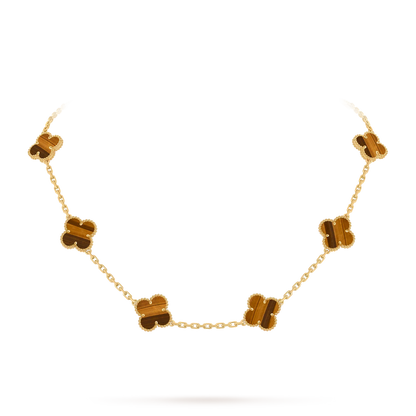 [Aetheris]KLASSISCHE GLÜCKS-KLEE-HALSKETTE MIT 10 MOTIVEN AUS DER GOLD-KOLLEKTION