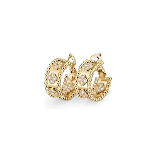 [Aetheris]KALEIDOSCOPE CLOVER HOOP EARRINGS