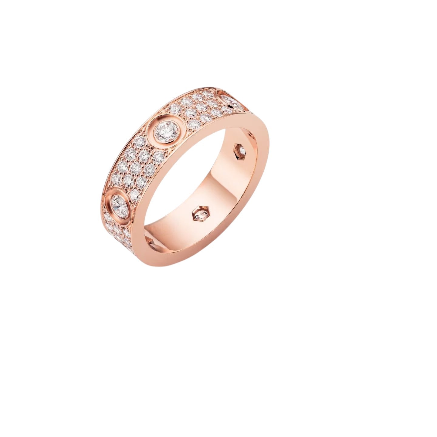 [Aetheris]LOVE 5.5MM VOLL-PAVÉ 6-DIAMANTEN-RING