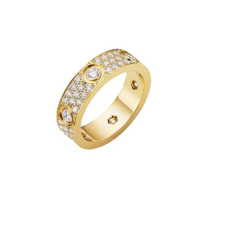 [Aetheris]LOVE 5.5MM VOLL-PAVÉ 6-DIAMANTEN-RING