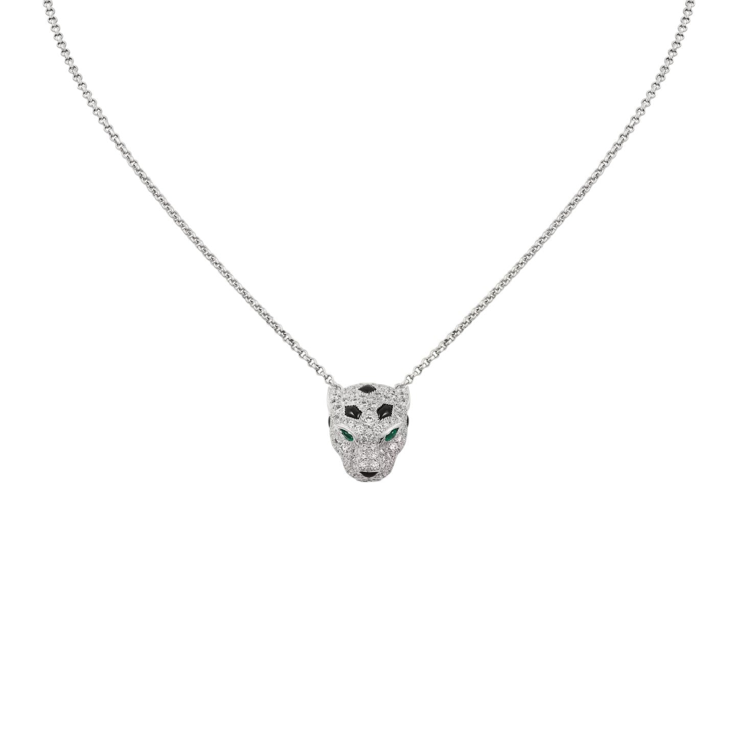 [Aetheris]LEOPARD HEAD FULL PAVÉ DIAMOND PENDANT NECKLACE