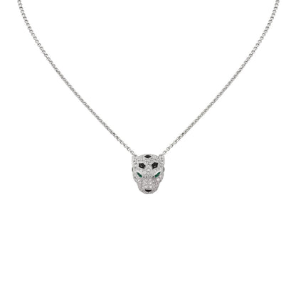 [Aetheris]LEOPARD HEAD FULL PAVÉ DIAMOND PENDANT NECKLACE