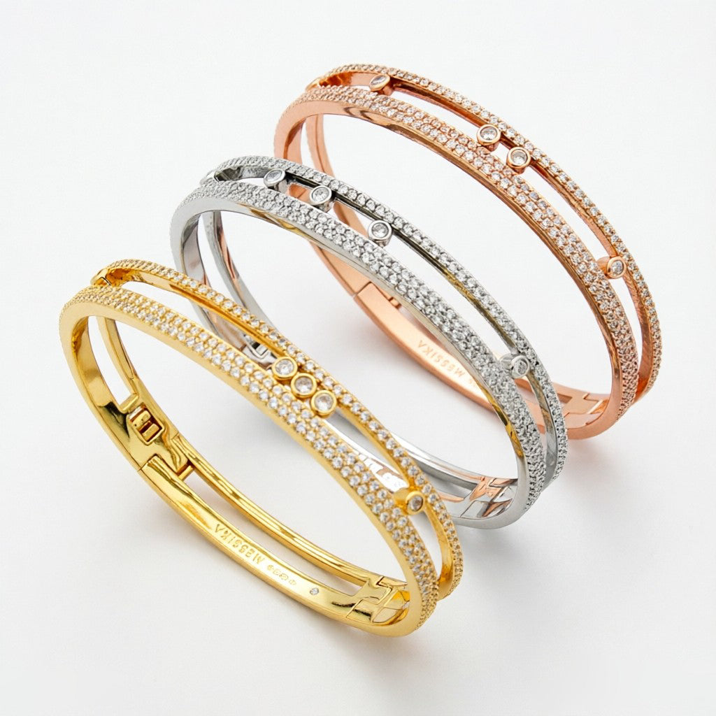 [Aetheris]MOVE ROMANE PAVÉ DIAMOND BANGLE BRACELET