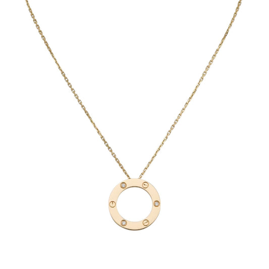 [Aetheris]LOVE LARGE CIRCULAR PENDANT 3-DIAMOND NECKLACE