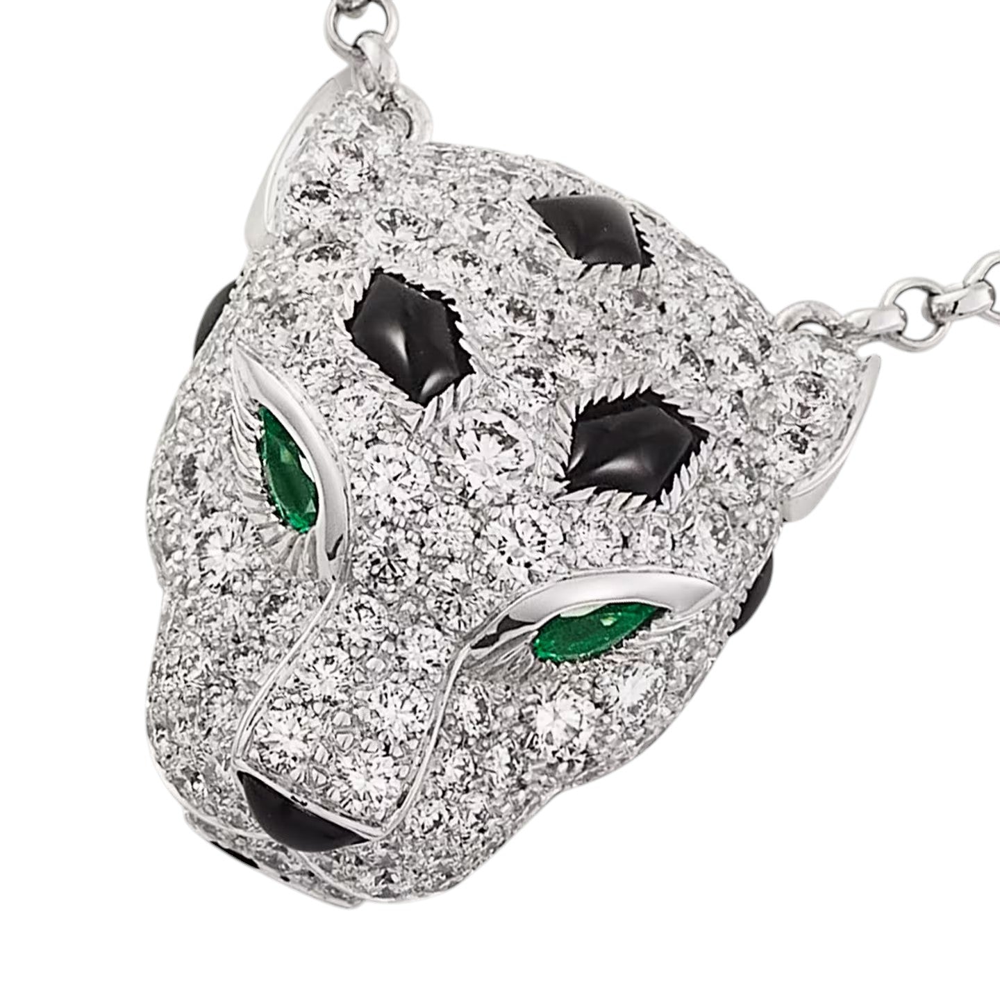 [Aetheris]LEOPARD HEAD FULL PAVÉ DIAMOND PENDANT NECKLACE