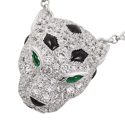 [Aetheris]LEOPARD HEAD FULL PAVÉ DIAMOND PENDANT NECKLACE