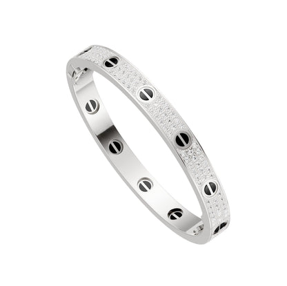 [Aetheris]CLASSIC 6.1MM LOVE BANGLE - DIAMOND PAVÉ & BLACK CERAMIC