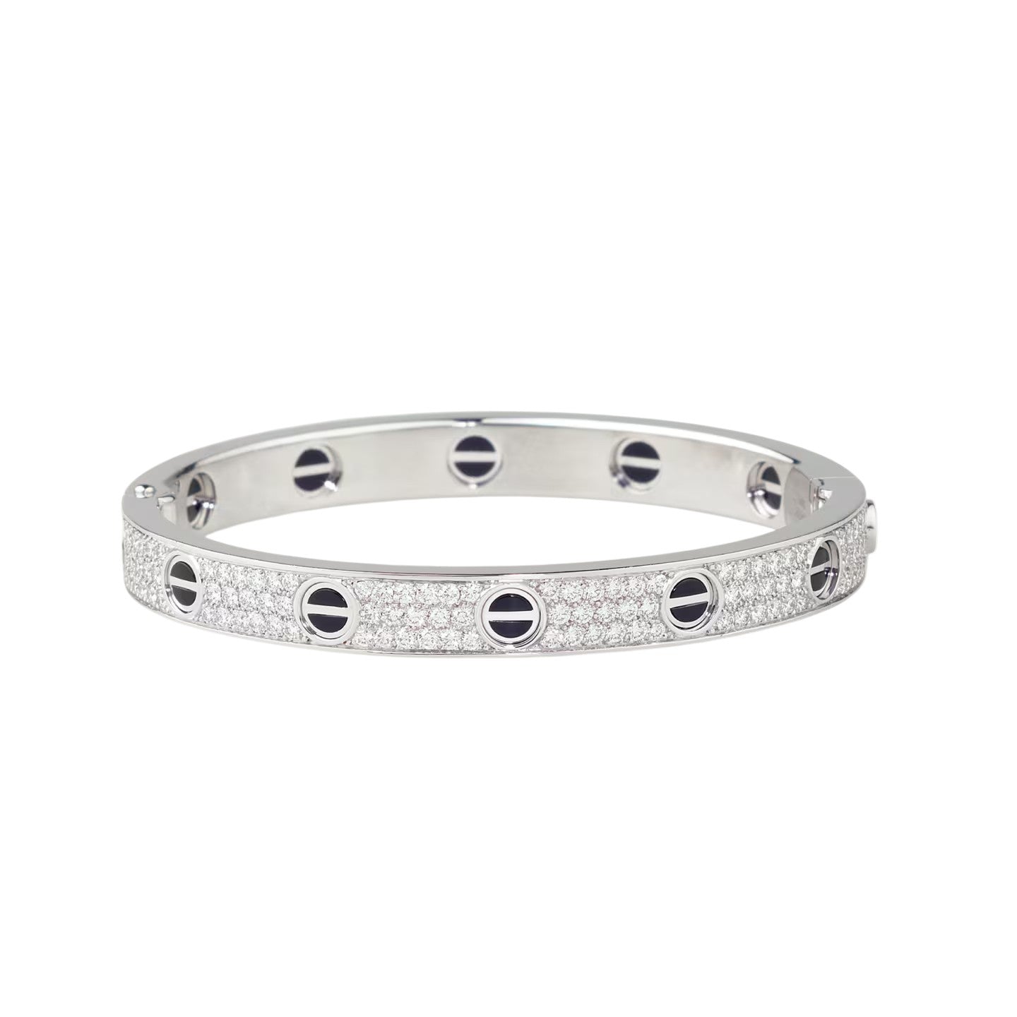 [Aetheris]CLASSIC 6.1MM LOVE BANGLE - DIAMOND PAVÉ & BLACK CERAMIC