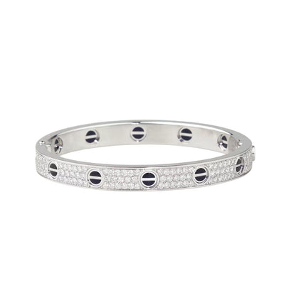 [Aetheris]CLASSIC 6.1MM LOVE BANGLE - DIAMOND PAVÉ & BLACK CERAMIC