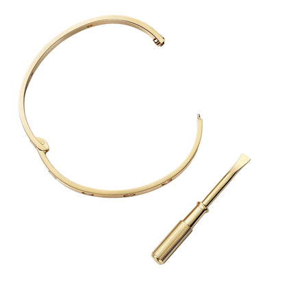 [Aetheris]CLASSIC 6.1MM LOVE SINGLE-SCREW CLOSURE BANGLE - 4-DIAMOND