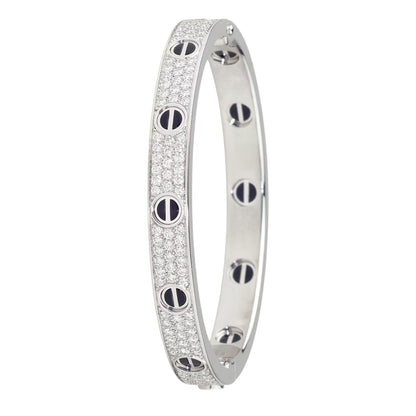 [Aetheris]CLASSIC 6.1MM LOVE BANGLE - DIAMOND PAVÉ & BLACK CERAMIC