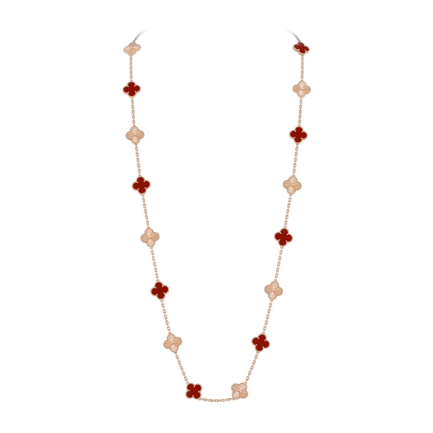 [Aetheris]KLASSISCHE 20-MOTIV GLÜCKSKLEE-HALSKETTE LANG ROSÉGOLD KOLLEKTION