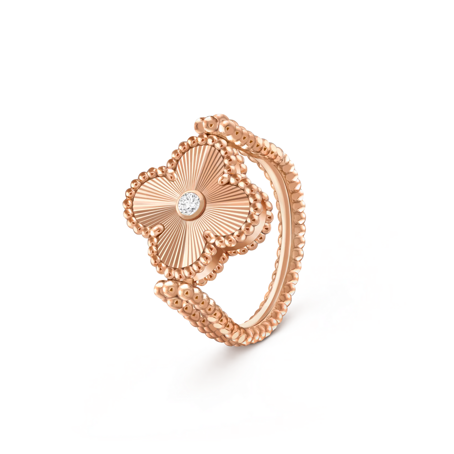 [Aetheris]LUCKY CLOVER ROSE GOLD WENDEBARER RING