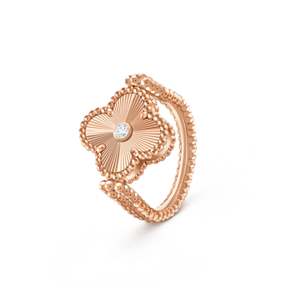 [Aetheris]LUCKY CLOVER ROSE GOLD WENDEBARER RING