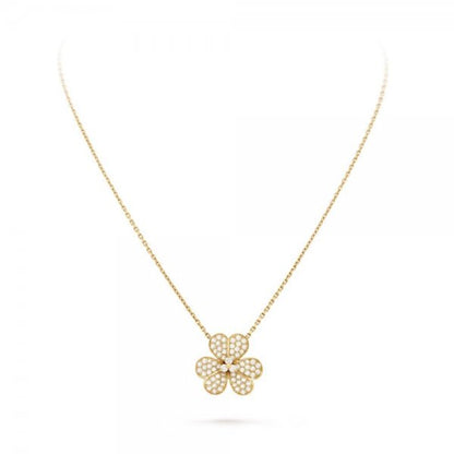 Aetheris]PAVÉ DIAMOND FLOWER CHARM NECKLACE