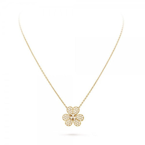 Aetheris]PAVÉ DIAMOND FLOWER CHARM NECKLACE