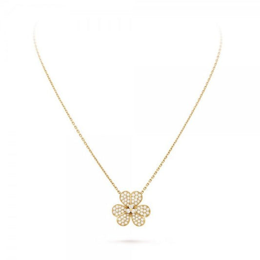 [Aetheris]PAVÉ DIAMOND FLOWER CHARM NECKLACE