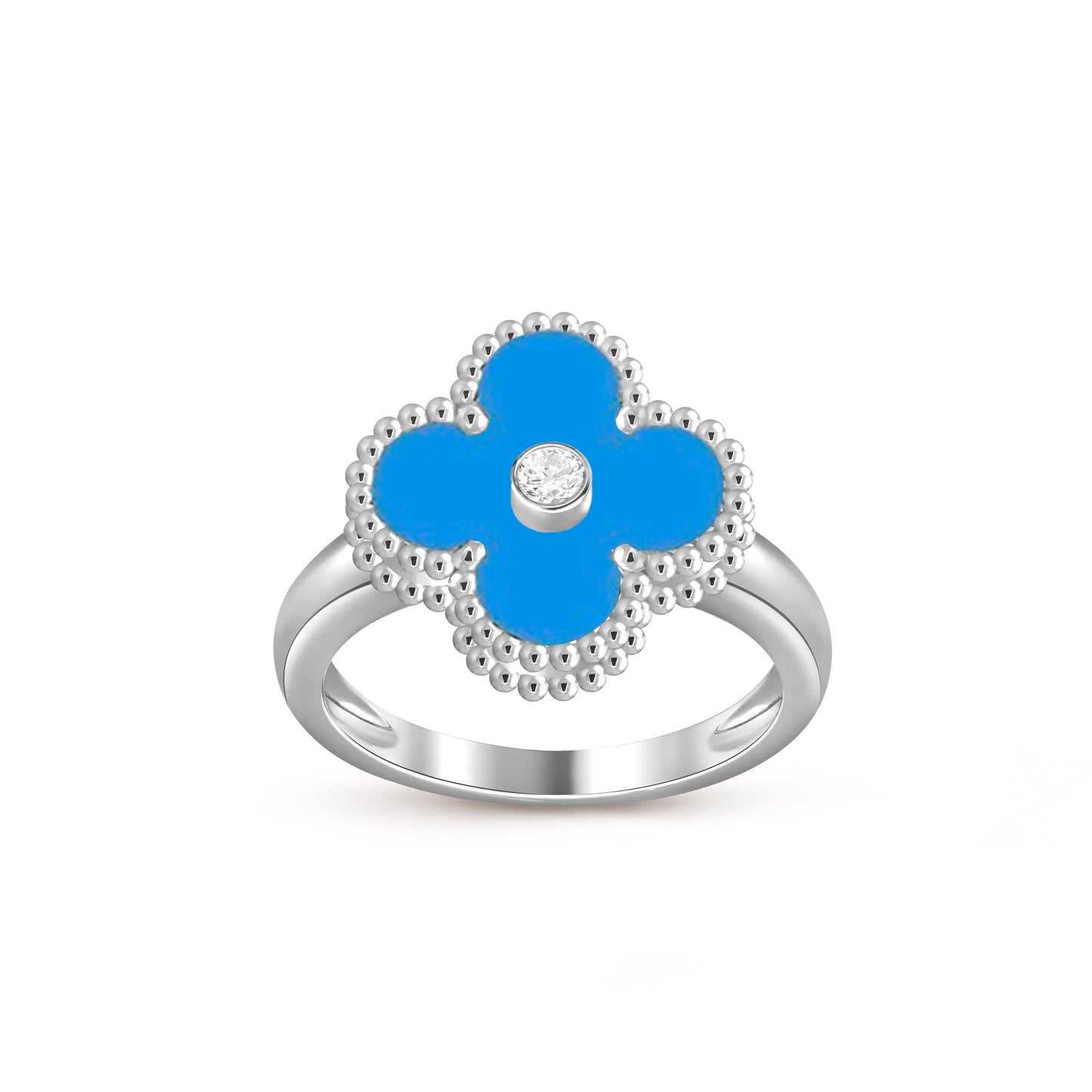 [Aetheris]LUCKY CLOVER DIAMOND-ACCENT WHITE GOLD RING COLLECTION