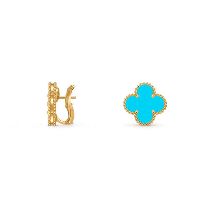 [Aetheris]15MM KLEEBCHBLUMEN OHRSTECKER GOLD KOLLEKTION