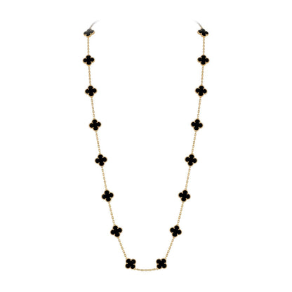 [Aetheris]CLASSIC 20-MOTIF LUCKY CLOVER LONG NECKLACE GOLD COLLECTION