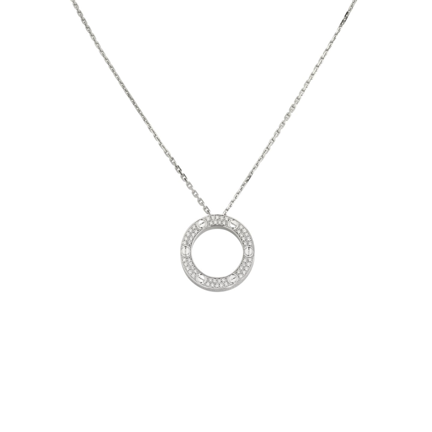 [Aetheris]GROSSER RUNDER ANHÄNGER VOLL-PAVÉ DIAMANTEN HALSKETTE