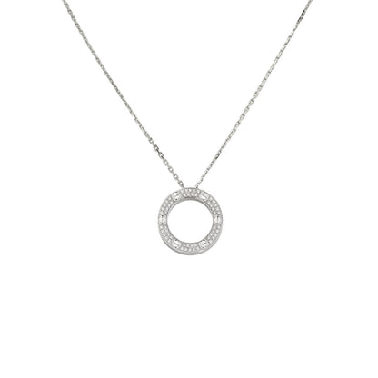 [Aetheris]GROSSER RUNDER ANHÄNGER VOLL-PAVÉ DIAMANTEN HALSKETTE