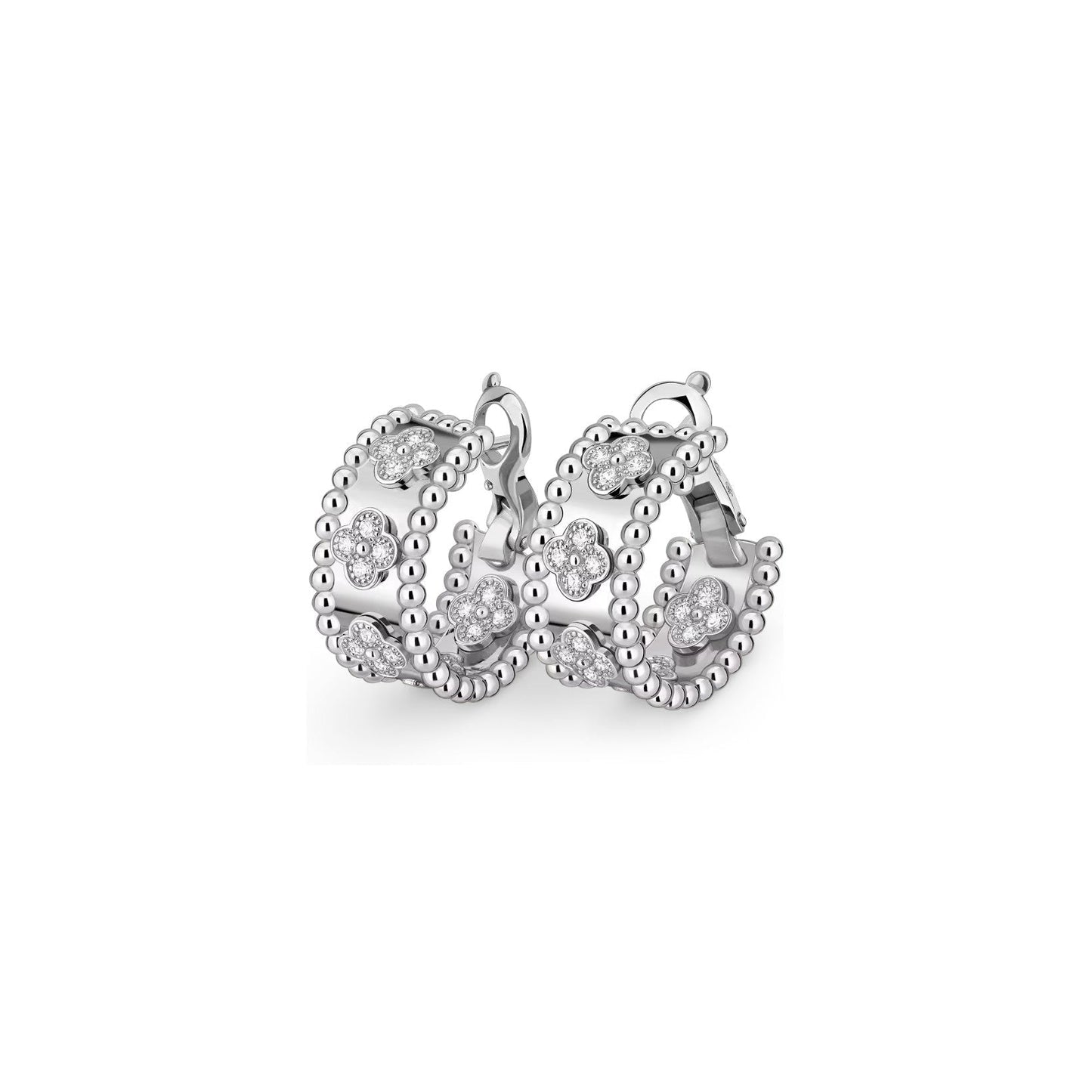 [Aetheris]KALEIDOSCOPE CLOVER HOOP EARRINGS
