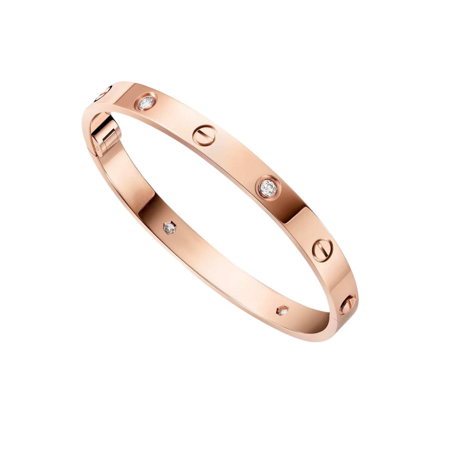 [Aetheris]CLASSIC 6.1MM LOVE SINGLE-SCREW CLOSURE BANGLE - 4-DIAMOND