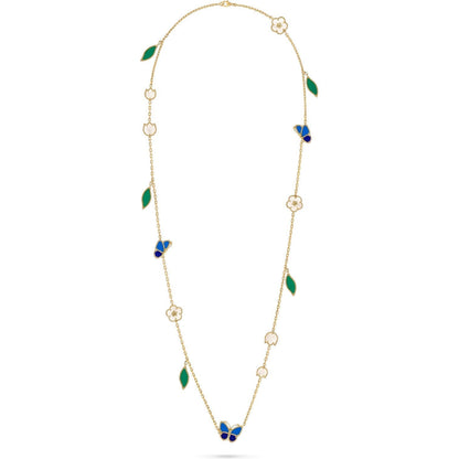[Aetheris]GLÜCKLICHE FRÜHLINGS-SCHMETTERLINGS- & BLUMEN-STATEMENT-HALSKETTE – 15-MOTIV-BLUMEN-DESIGN
