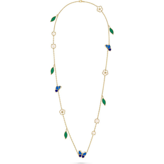 [Aetheris]LUCKY SPRING BUTTERFLY & FLOWER STATEMENT NECKLACE - 15-MOTIF FLORAL DESIGN