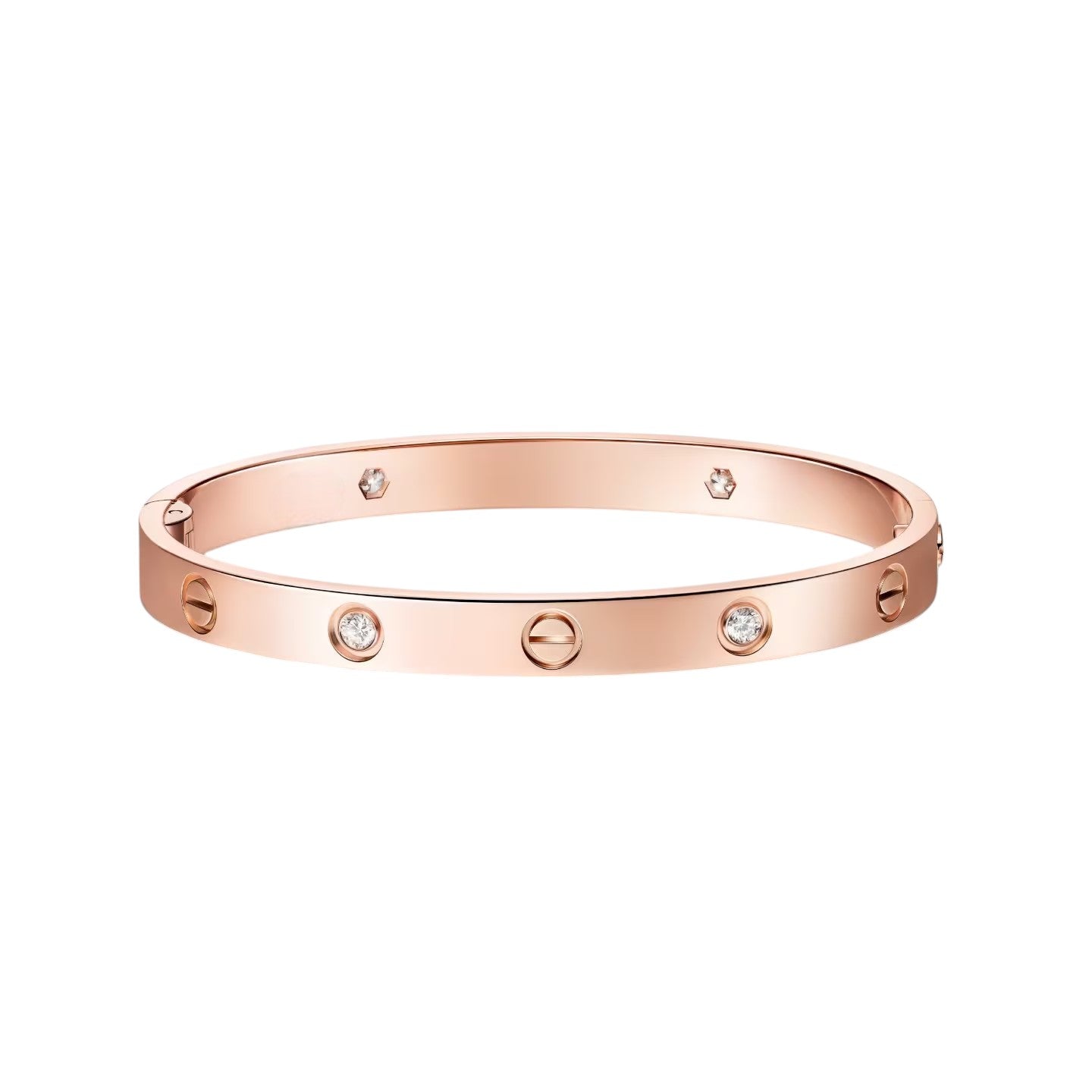 [Aetheris]CLASSIC 6.1MM LOVE SINGLE-SCREW CLOSURE BANGLE - 4-DIAMOND