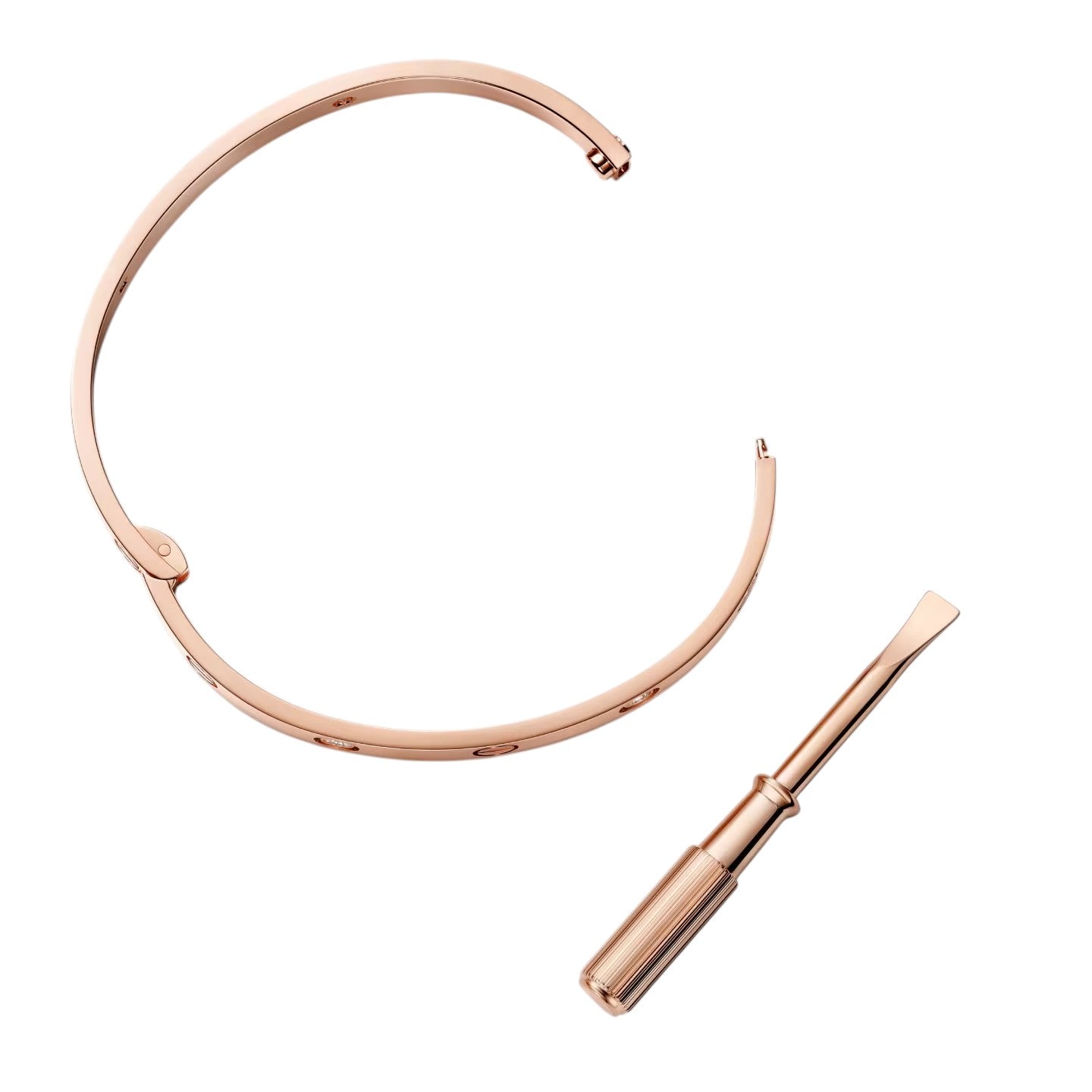 [Aetheris]CLASSIC 6.1MM LOVE SINGLE-SCREW CLOSURE BANGLE - 4-DIAMOND