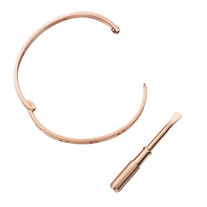 [Aetheris]CLASSIC 6.1MM LOVE SINGLE-SCREW CLOSURE BANGLE - 4-DIAMOND