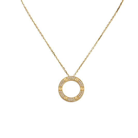 [Aetheris]LOVE LARGE CIRCULAR PENDANT FULL-PAVÉ DIAMOND NECKLACE