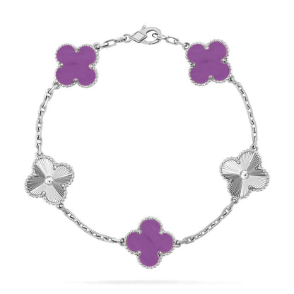 [Aetheris]GLÜCKKLEE-ARMBAND MIT 5 MOTIVEN - VIOLETTE KOLLEKTION