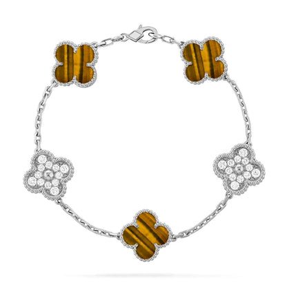[Aetheris]LUCKY CLOVER 5-MOTIV-ARMBAND - TIGERAUGE-KOLLEKTION