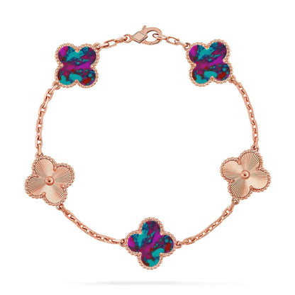 [Aetheris]GLÜCKSKLEE-ARMBAND MIT 5 MOTIVEN - MEHRSTEIN-KOLLEKTION