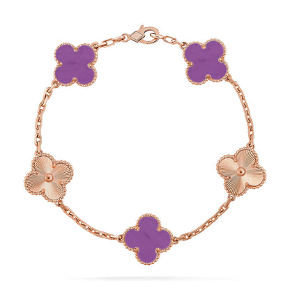 [Aetheris]GLÜCKKLEE-ARMBAND MIT 5 MOTIVEN - VIOLETTE KOLLEKTION