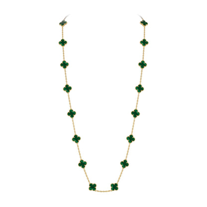 [Aetheris]CLASSIC 20-MOTIF LUCKY CLOVER LONG NECKLACE GOLD COLLECTION
