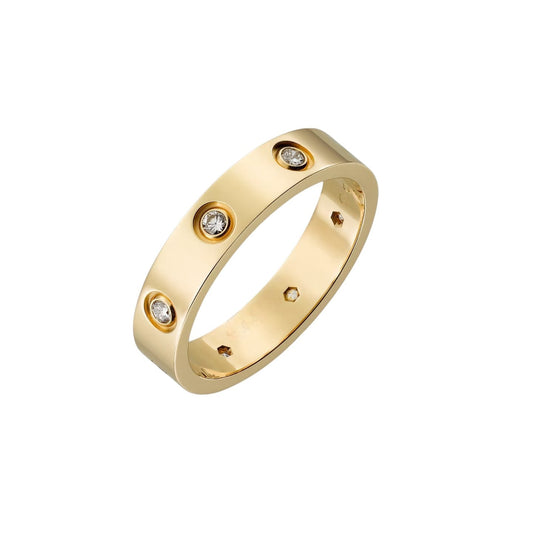 [Aetheris]LOVE 4MM 8 DIAMONDS RING