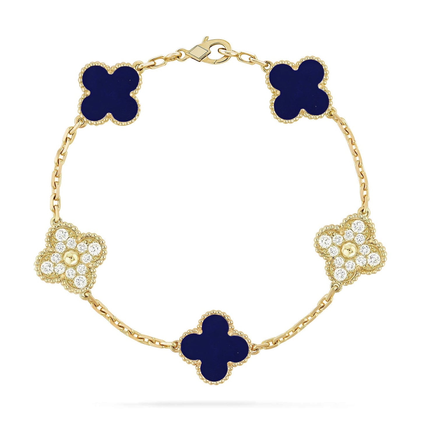 [Aetheris]LUCKY CLOVER 5-MOTIF-ARMBAND – LAPIS-LAZULI-KOLLEKTION