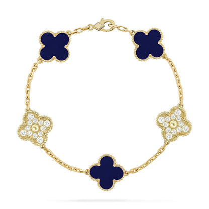 [Aetheris]LUCKY CLOVER 5-MOTIF-ARMBAND – LAPIS-LAZULI-KOLLEKTION
