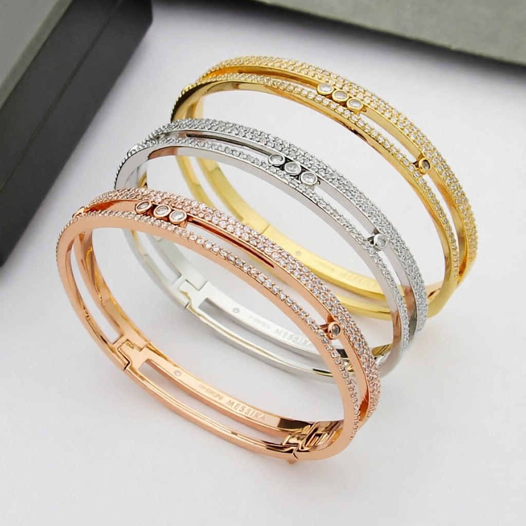 [Aetheris]MOVE ROMANE PAVÉ DIAMOND BANGLE BRACELET